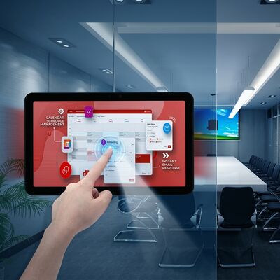 Tablet per sale riunioni da 15,6 pollici RK3566 con alimentazione POE e illuminazione a doppia faccia
