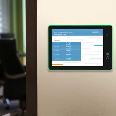 Tablet per prenotazione sale conferenze Android da 14 pollici RK3566 con luci LED circostanti per la pianificazione delle sale riunioni