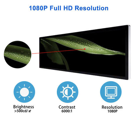 24 pollici Ultra Wide Resolution Stretched Bar Tipo LCD Display pubblicitario La scelta perfetta per il commercio al dettaglio degli scaffali dei supermercati