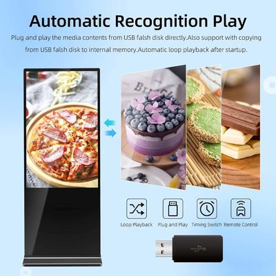 75 pollici Verticale AD Chiosco LCD Display pubblicitario Android Touch Screen Totem a terra