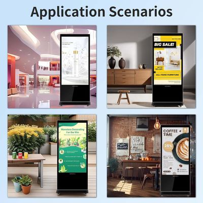 75 pollici Verticale AD Chiosco LCD Display pubblicitario Android Touch Screen Totem a terra
