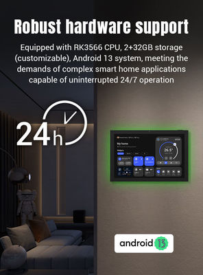 Tablet per il controllo della casa intelligente da 10,1 pollici RK3399 montato a parete con luce LED circostante e Android 13