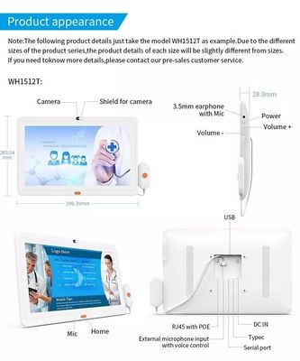 Ospedale Android 1920X1080 Tablet medico da 13,3 pollici con servizio Call Center