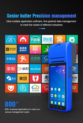 Terminale di pagamento mobile NFC intelligente 5,5 pollici POS portatile Macchina intelligente portatile Terminale intelligente con stampante fotocamera