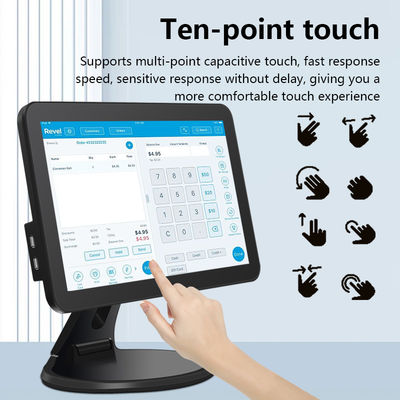 Terminale POS da tavolo con touchscreen da 15,6 pollici N2840 2+32GB Registratore di cassa per la vendita al dettaglio con scanner