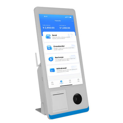 Ristorante self-service Chiosco di ordinazione Conteggio Win 8+128GB Chiosco di pagamento self-service con stampante Nfc QR Code Scanner