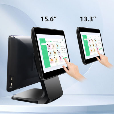 13.3/15.6Inch Dual Touch Screen POS System I3 Win System Retail Store POS Terminal con base pieghevole