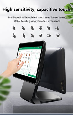 13.3/15.6Inch Dual Touch Screen POS System I3 Win System Retail Store POS Terminal con base pieghevole