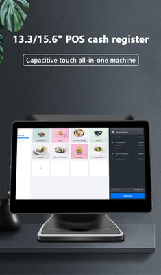 13.3/15.6Inch Dual Touch Screen POS System I3 Win System Retail Store POS Terminal con base pieghevole