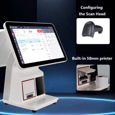 Sistema operativo Android Dispositivo POS con doppio schermo touch da 15,6 pollici per fatturazione Epos e registratore di cassa All-in-One