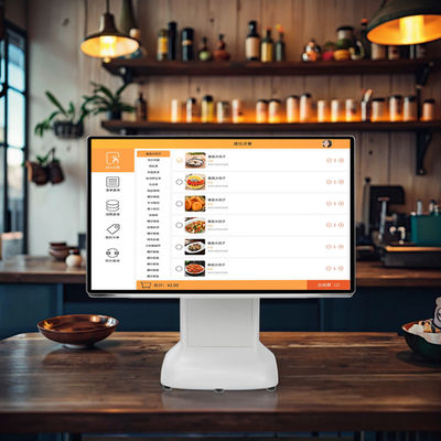 Registratore di cassa POS Windows, design semplice in plastica e schermo duale da 15,6 pollici All-in-One per Windows
