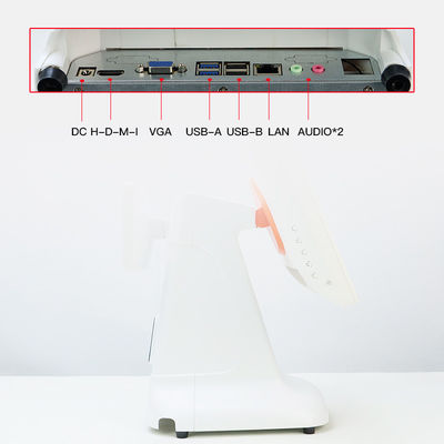 Registratore di cassa POS Windows, design semplice in plastica e schermo duale da 15,6 pollici All-in-One per Windows