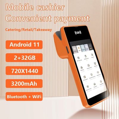 Macchina POS mobile con sistema Android da 5,45 pollici Terminale cassa intelligente portatile con stampante Tipo di uscita monocromatico e Wifi