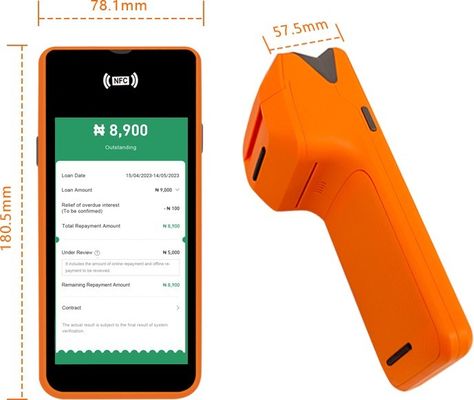 Macchina POS mobile con sistema Android da 5,45 pollici Terminale cassa intelligente portatile con stampante Tipo di uscita monocromatico e Wifi