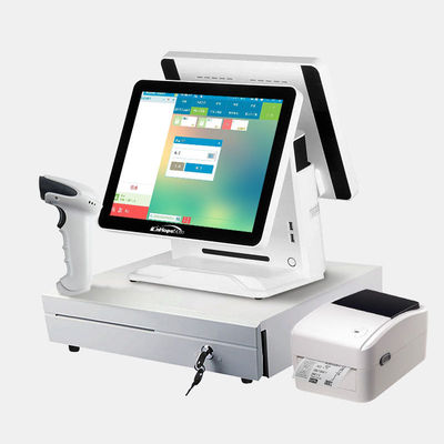 Ristorante Ordinazione Macchina POS Android con 15.6 pollici doppio schermo e Intel Celeron J1900 CPU
