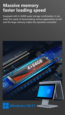 Memoria DDR3 da 4 GB Terminale POS da 15,6 pollici per ristoranti, sistema POS touch all-in-one, sistemi POS Win