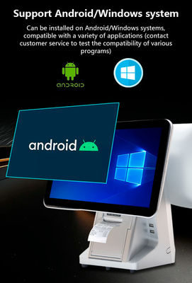 Sistemi POS All-in-One con doppio schermo touch capacitivo per ristoranti, registratore di cassa Wifi e capacità disco rigido da 32 GB