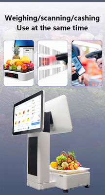 Sistema POS del supermercato 15,6 pollici Dual Touch Screen con stampante a scala incorporata Protocollo wireless NFC Interfaccia VGA