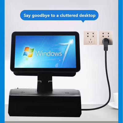 Sistema POS All-in-One Touchscreen a doppio schermo da 15,6 pollici con cassetto contanti e stampante da 58 mm integrata 2GB RAM Supermercato
