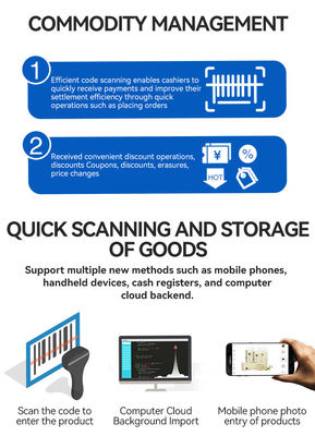Stampa termica per ordinazione di ristoranti con risoluzione Win/Android POS Cash Register 13.3/15.6 Inch 1366*768 Risoluzione
