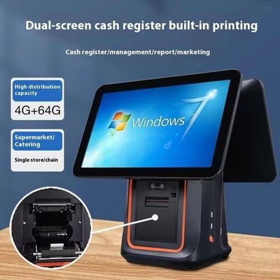Macchina di fatturazione per ristoranti al dettaglio da 15,6 pollici con doppio schermo, sistema POS con sistema operativo Windows e Android POS