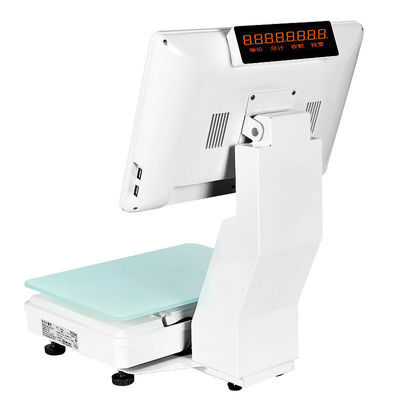 15.4 Inch Dual Screen Windows Touch All in One Scale Weighing POS Supermarket Hotel's Ultimate POS Solution con WIFI/BT