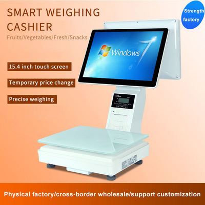 15.4 Inch Dual Screen Windows Touch All in One Scale Weighing POS Supermarket Hotel's Ultimate POS Solution con WIFI/BT