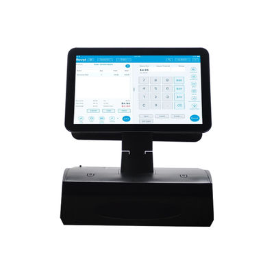 OEM ODM 15.6 Inch Dual Screen Win7 Pos Cash Register N2840 Cpu 2+32GB Desktop POS Terminal con stampante da 58 mm, tastiera