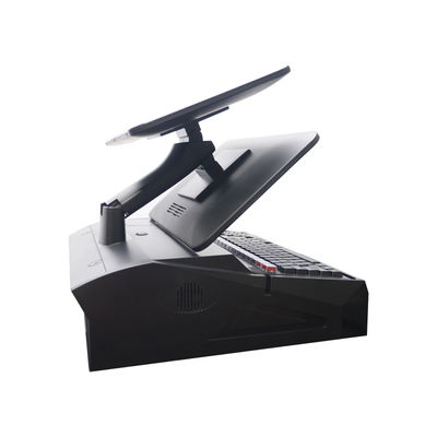 OEM ODM 15.6 Inch Dual Screen Win7 Pos Cash Register N2840 Cpu 2+32GB Desktop POS Terminal con stampante da 58 mm, tastiera