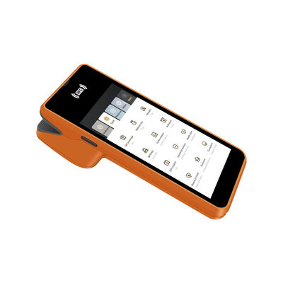 Macchina POS portatile palmare da 5,45 pollici Terminale di pagamento mobile NFC Smart Orange Pos System con stampante e fotocamera