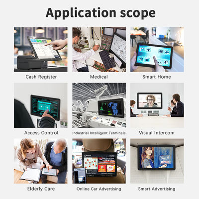Display commerciale da parete da 32 pollici per segnaletica digitale, chiosco aziendale con schermo touch NFC POE per tablet PC Android