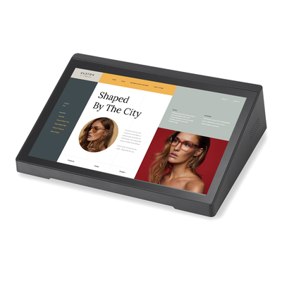 PC tablet Android desktop orizzontale da 10,1 pollici con touchscreen, computer, RJ45, alimentazione POE, lettore NFC, per uso industriale, aziendale, reception, hotel, ristorante, negozi al dettaglio, uso da scrivania