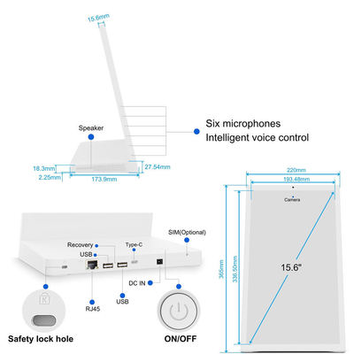 15.6 pollici NFC Retail Tablet Rockchip quad core L-Shaped Android Tablet computer Ristorante