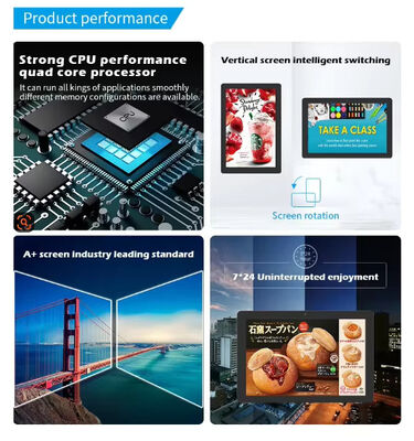 Tabella dei menù digitali a muro da 24 pollici con piattaforma Android RK3566 per ristoranti e caffè