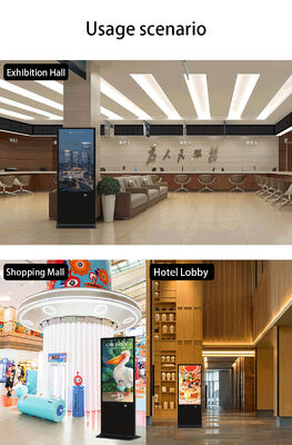 Display pubblicitari LCD da terra da 43 pollici con touchscreen, chiosco intelligente, lettore di poster per centri commerciali