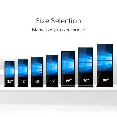 Display pubblicitari LCD da terra da 43 pollici con touchscreen, chiosco intelligente, lettore di poster per centri commerciali