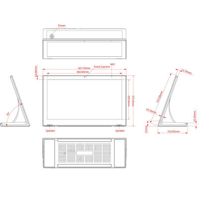 Tablet PC Android Octa-Core da 17 pollici da 1,5 GHz con touch capacitivo a 10 punti e risoluzione 1920x1080