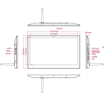 17.3 pollici RK3399 Tablet Android montato a parete con supporto POE e touchscreen Full HD