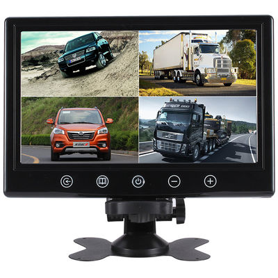 Monitor per auto LCD HD da 9 pollici con 4 ingressi video, ideale per autobus e camion