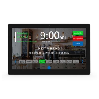 Tablet Android da parete per sala riunioni da 10,1 pollici con NFC, POE e barra luminosa a LED