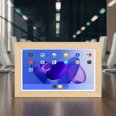 qualità  21.5Inch RK3588 Wooden Frame Android 13 Tablet POE NFC Wall Mounted Tablet PC for Advertising Use fabbrica