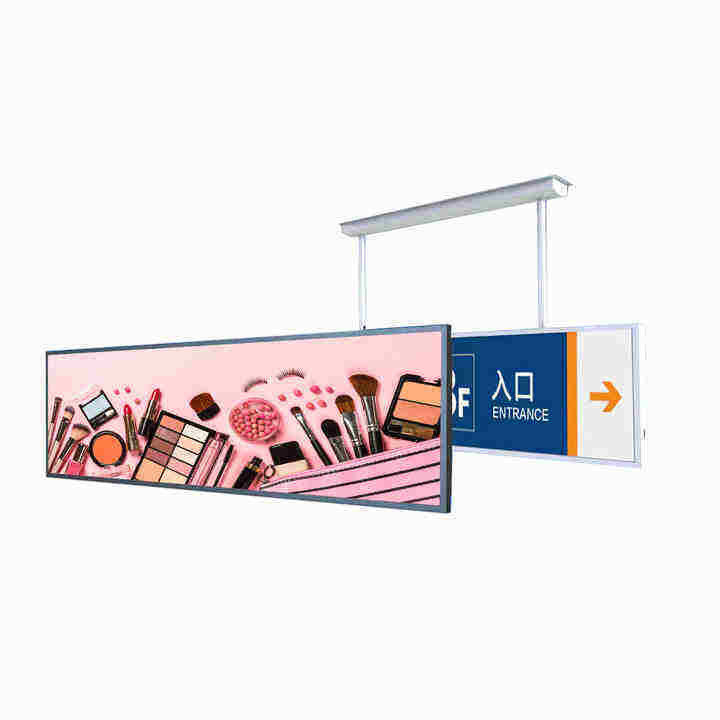 24 pollici Ultra Wide Resolution Stretched Bar Tipo LCD Display pubblicitario La scelta perfetta per il commercio al dettaglio degli scaffali dei supermercati