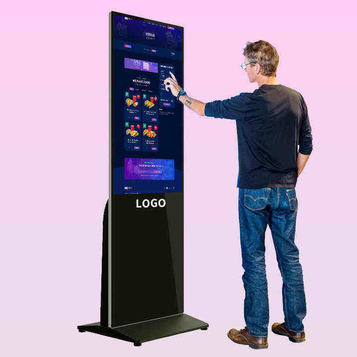 Chiosco di macchine pubblicitarie ad alta definizione da 65 pollici con schermo 4K touch