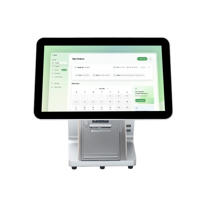 Monitor POS a doppio schermo da 15,6 pollici compatibile con Win7/10 Android, monitor touch IPS durevole per supermercati e ristoranti