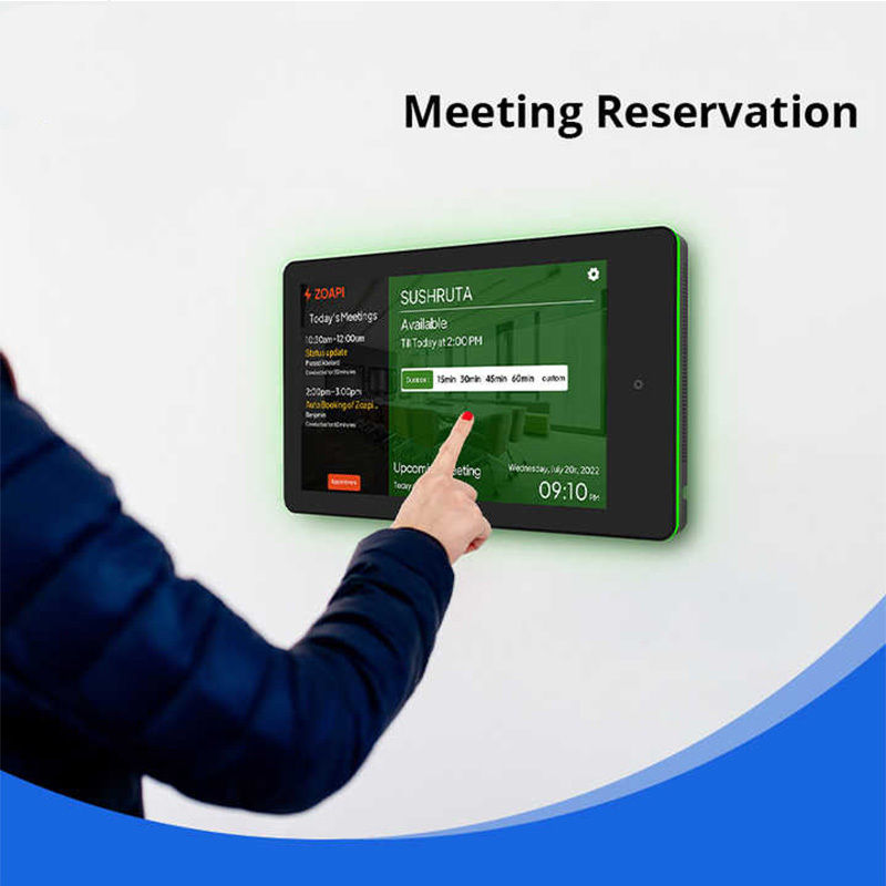 Tablet per prenotazioni sale riunioni Android da 10,1" RK3288 con NFC, POE e barra luminosa a LED