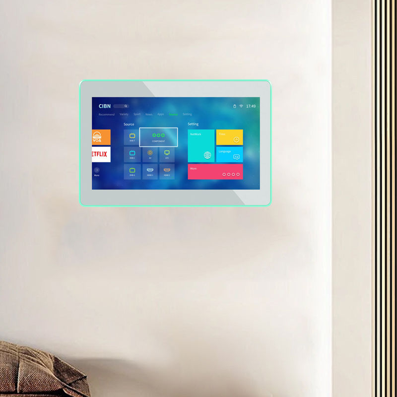 Tablet PC Android da 8 pollici da incasso a parete con luci LED a 4 lati e POE NFC per Smart Home e Prenotazione Sale Riunioni