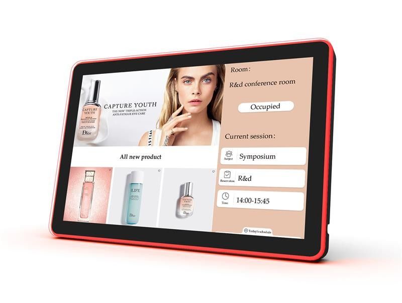 10.1Inch RK3288 NFC POE Tablet per conferenze a schermo sensoriale montato a parete con barra luminosa a LED