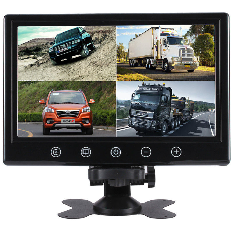 Monitor per auto LCD HD da 9 pollici con 4 ingressi video, ideale per autobus e camion