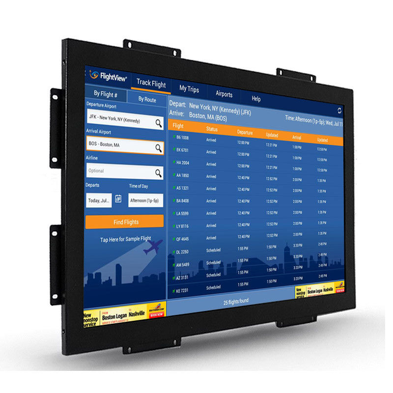 Monitor touch a cornice aperta industriale integrato per sistemi